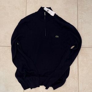 Lacoste Men's Dark Blue Zip-Up Sweater